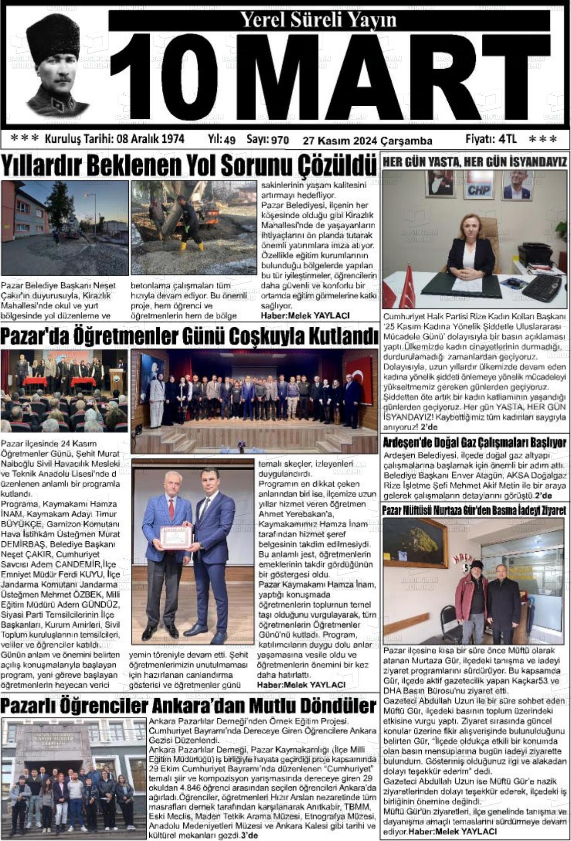 10 MART Gazetesi