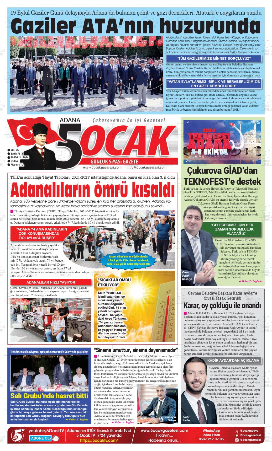 ADANA 5 OCAK Gazetesi