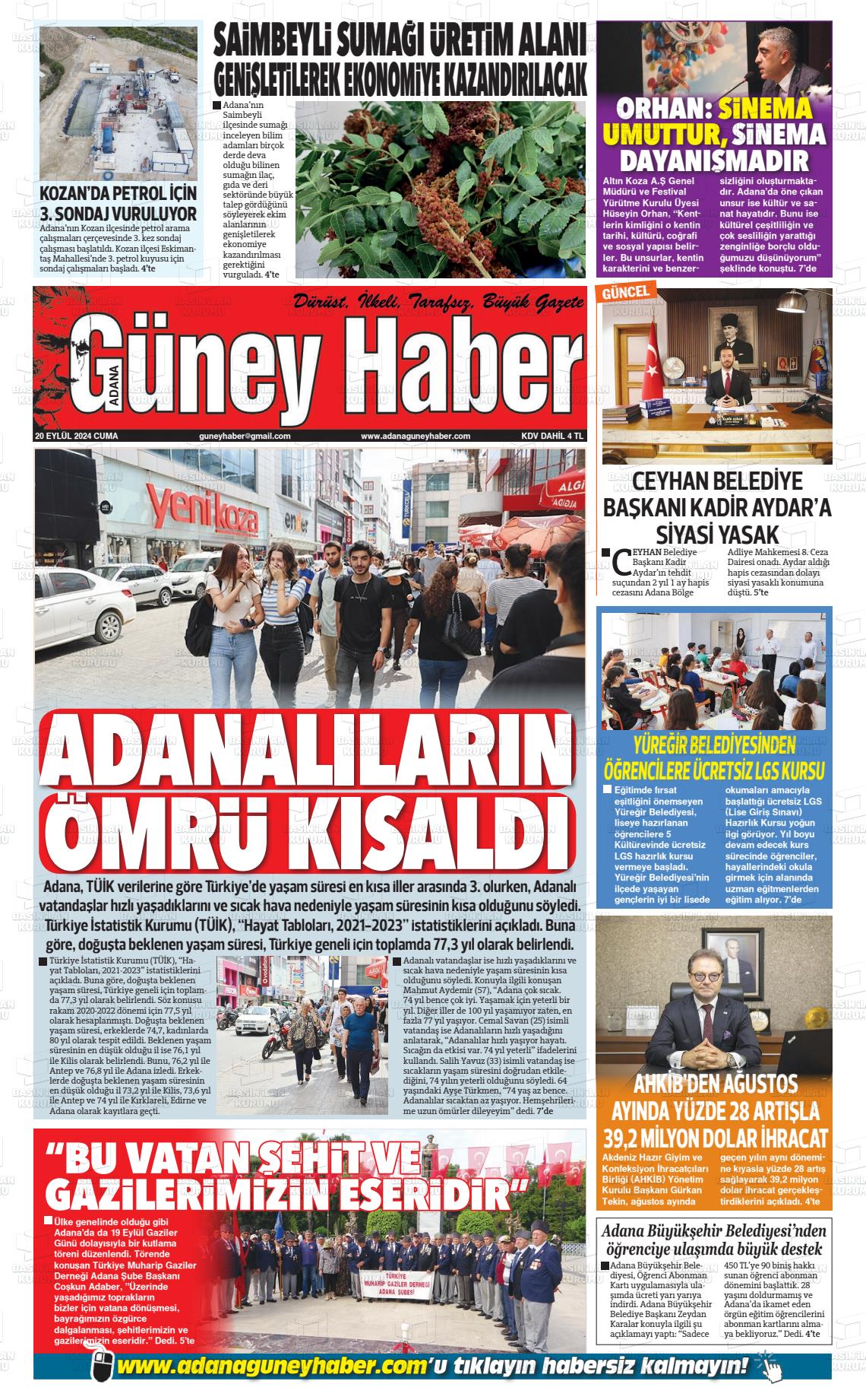 ADANA GÜNEY HABER Gazetesi