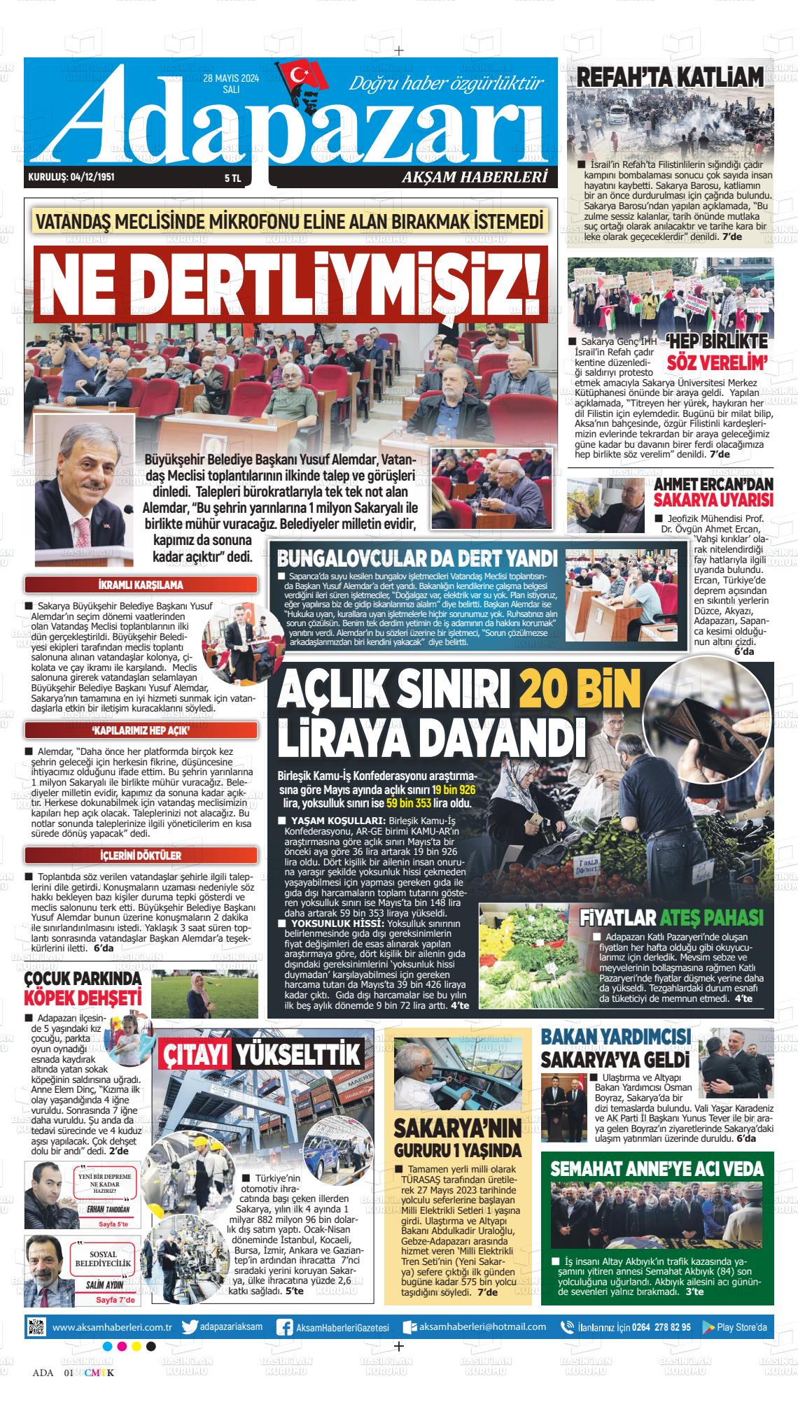 ADAPAZARI AKŞAM HABERLERİ Gazetesi