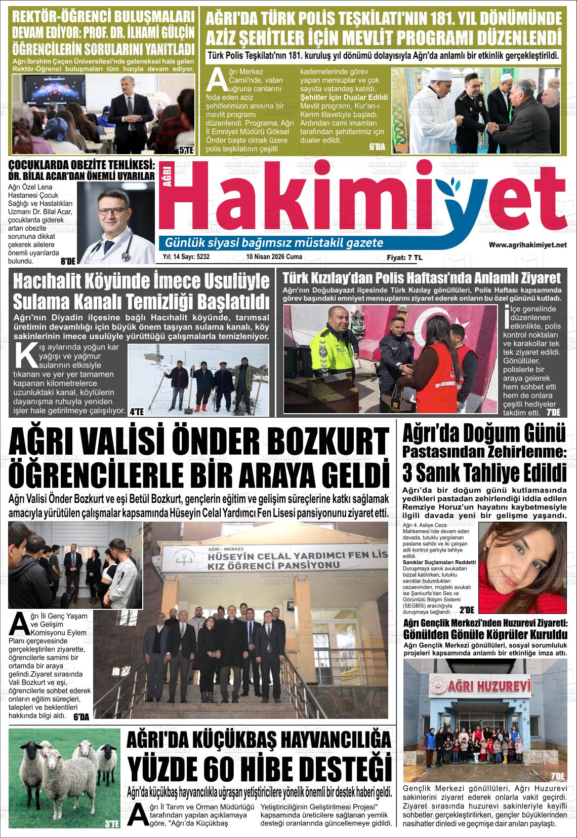 AĞRI HAKİMİYET Gazetesi