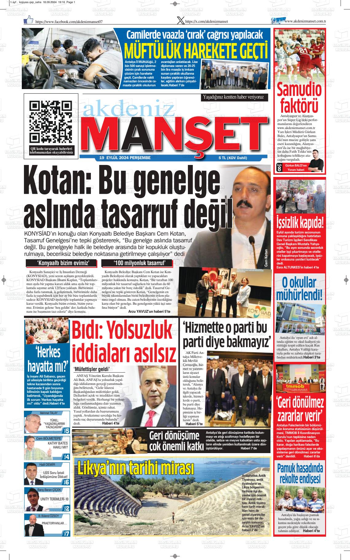 AKDENİZ MANŞET Gazetesi