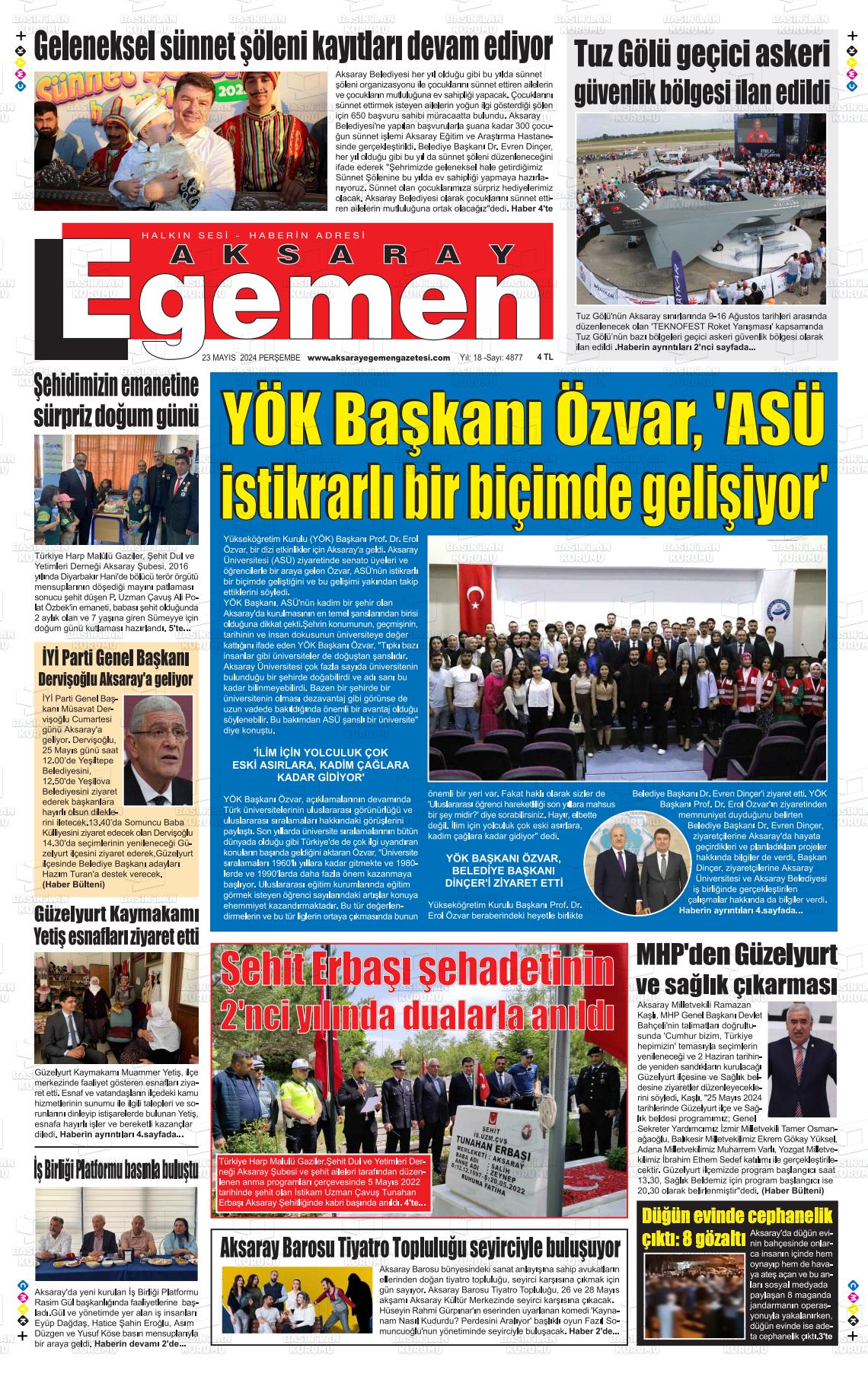 AKSARAY EGEMEN Gazetesi