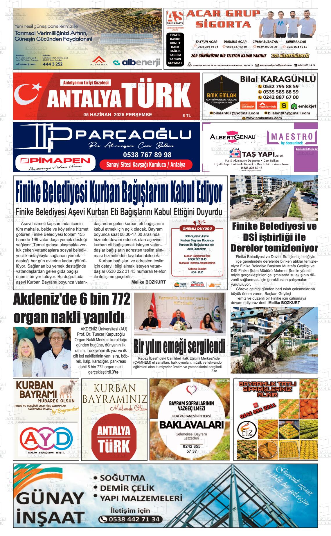 ANTALYA TÜRK Gazetesi