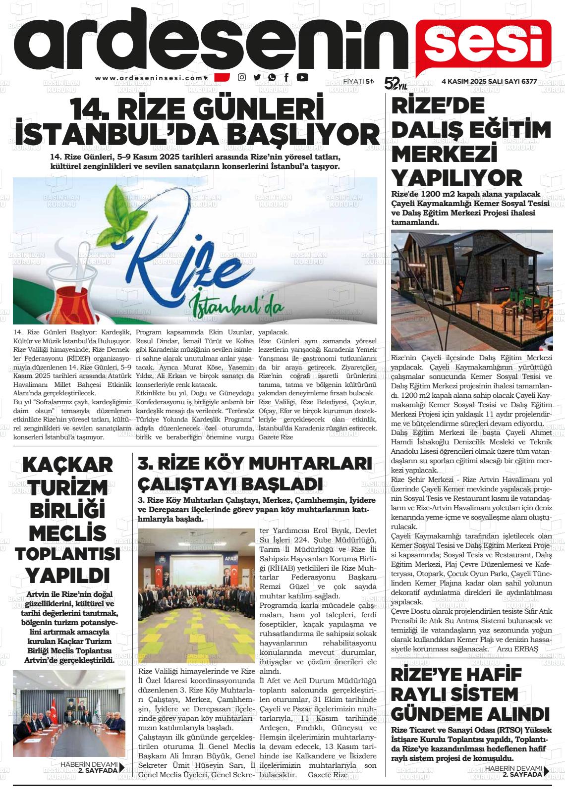 ARDEŞENİN SESİ Gazetesi