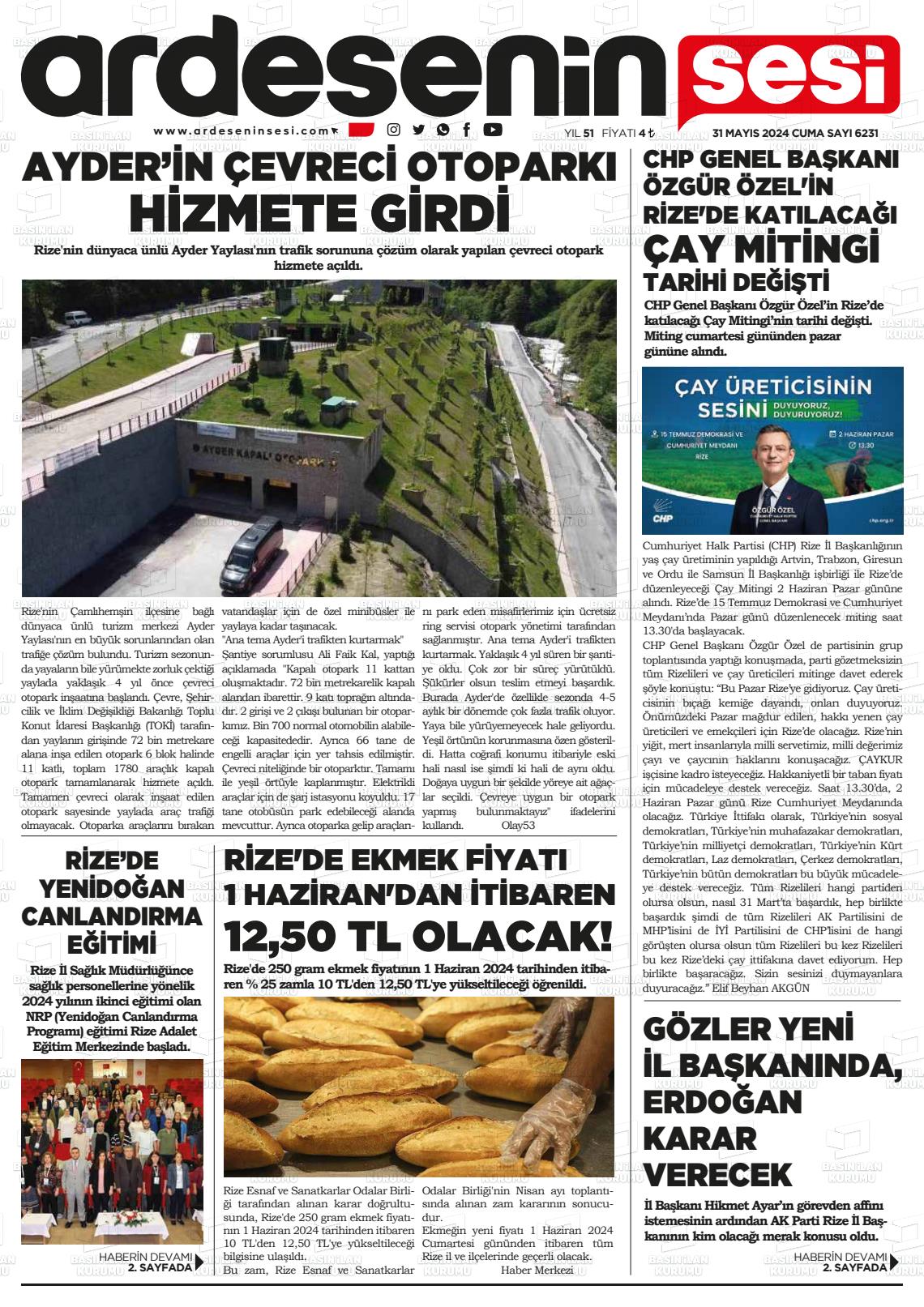 ARDEŞENİN SESİ Gazetesi