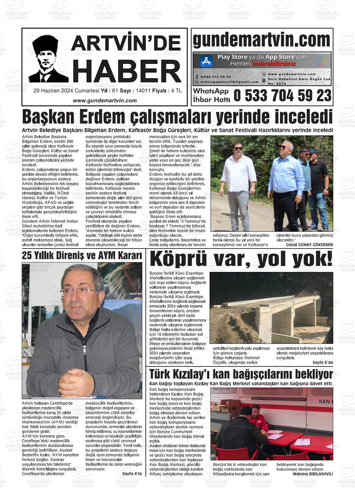 ARTVİN'DE HABER Gazetesi