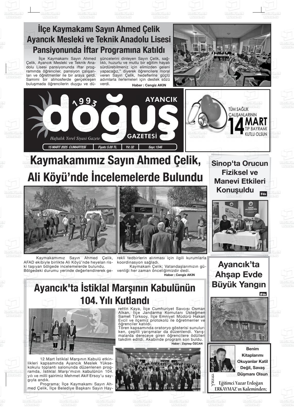 AYANCIK DOĞUŞ Gazetesi