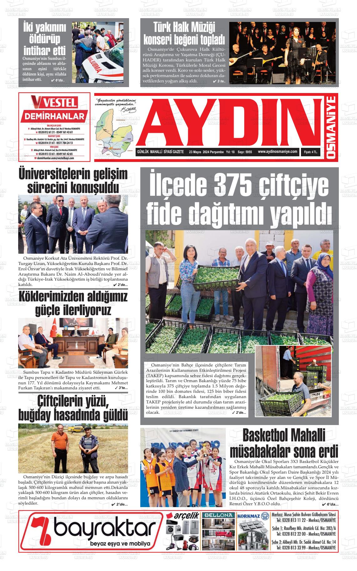 AYDIN OSMANİYE Gazetesi