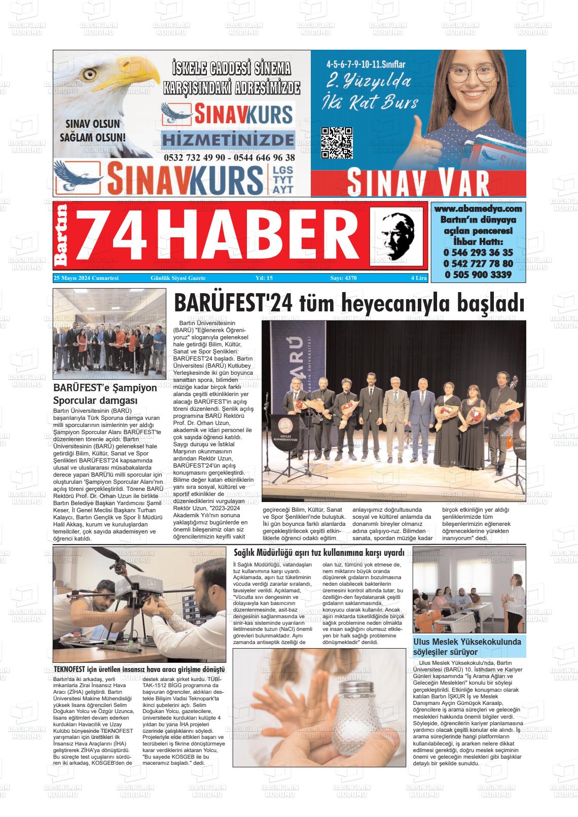 BARTIN 74 HABER Gazetesi