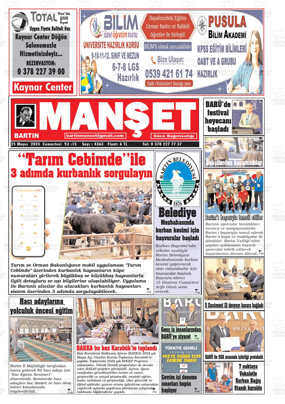 BARTIN MANŞET Gazetesi