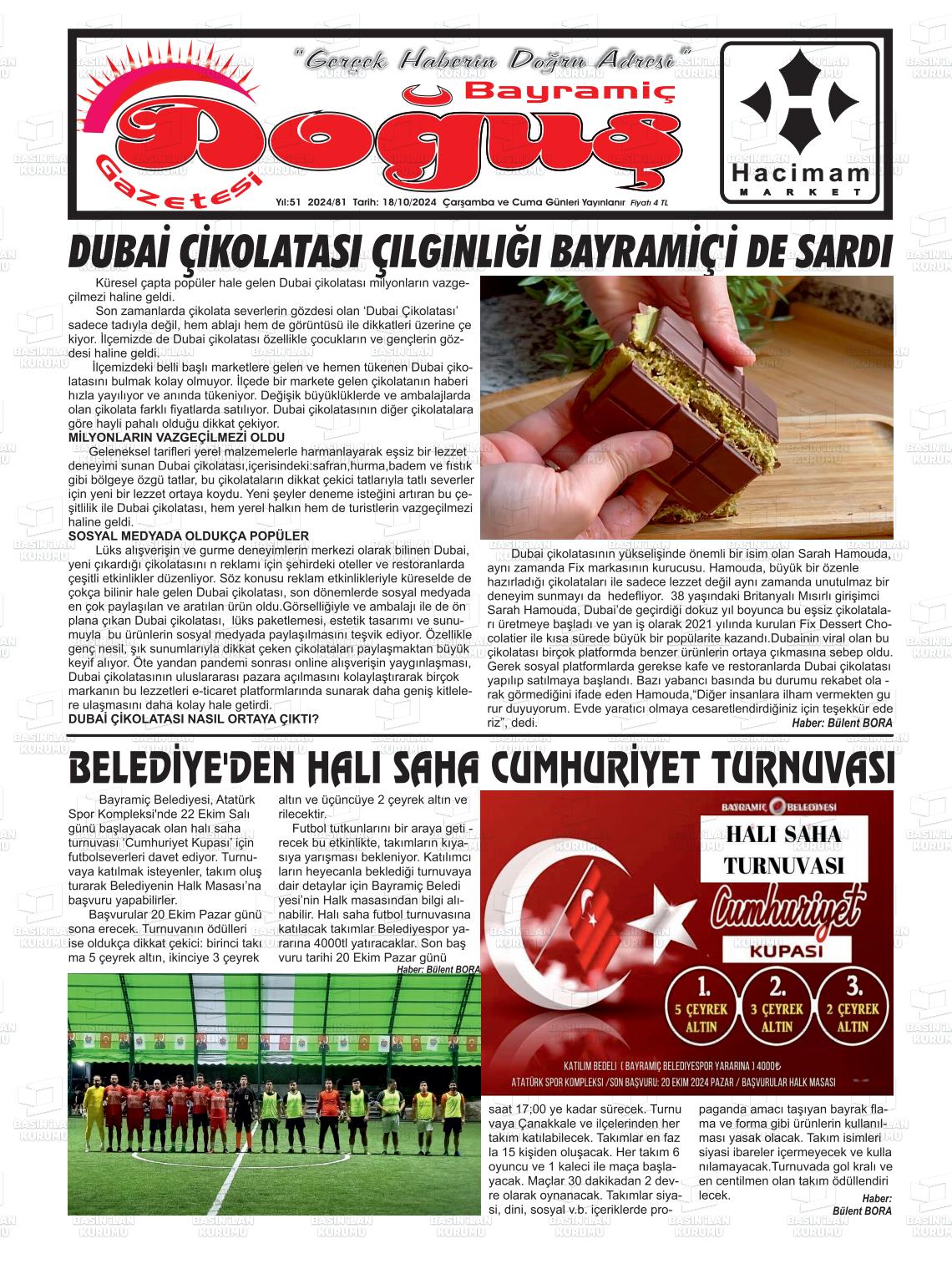 BAYRAMİÇ DOĞUŞ Gazetesi