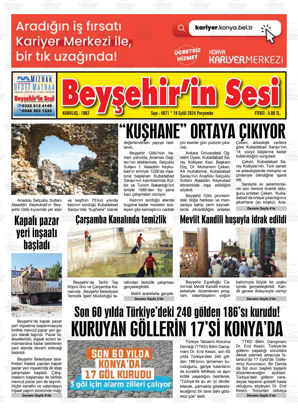 BEYŞEHİR'İN SESİ Gazetesi