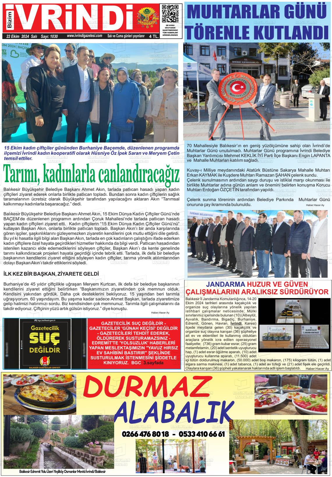 BİZİM İVRİNDİ Gazetesi