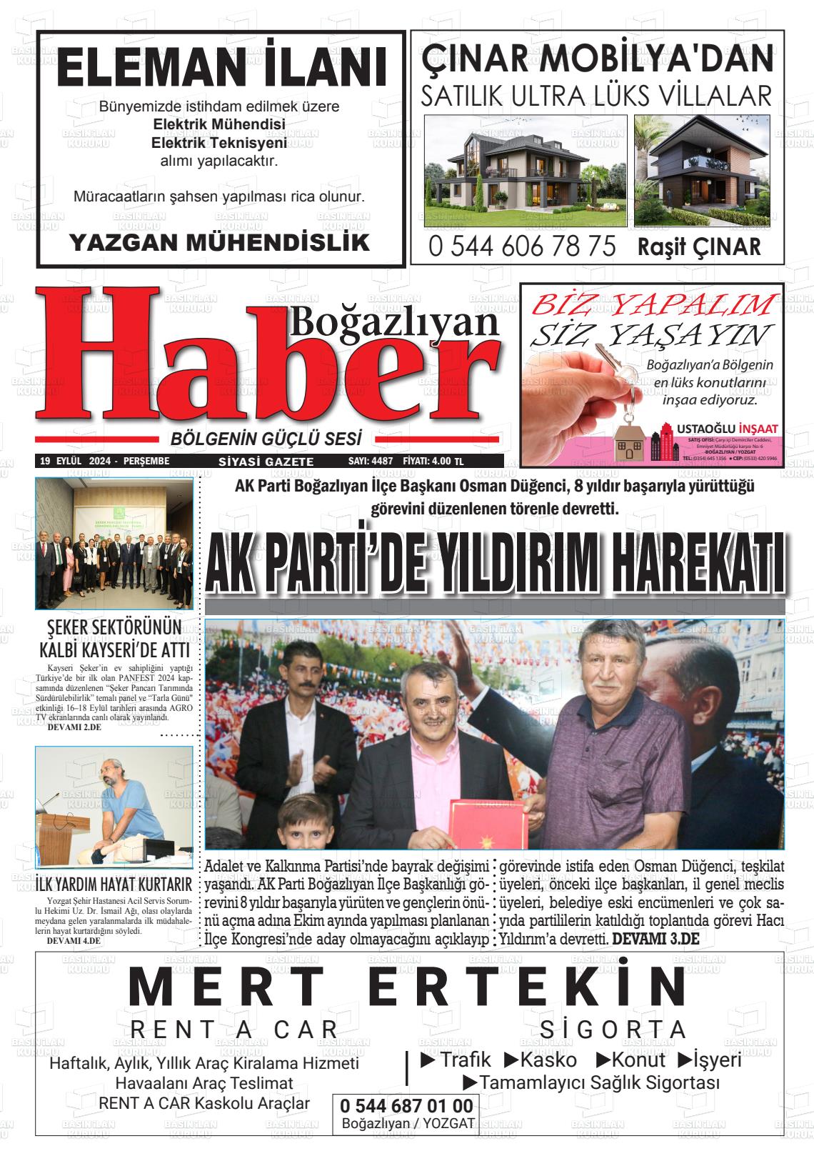 BOĞAZLIYAN HABER Gazetesi