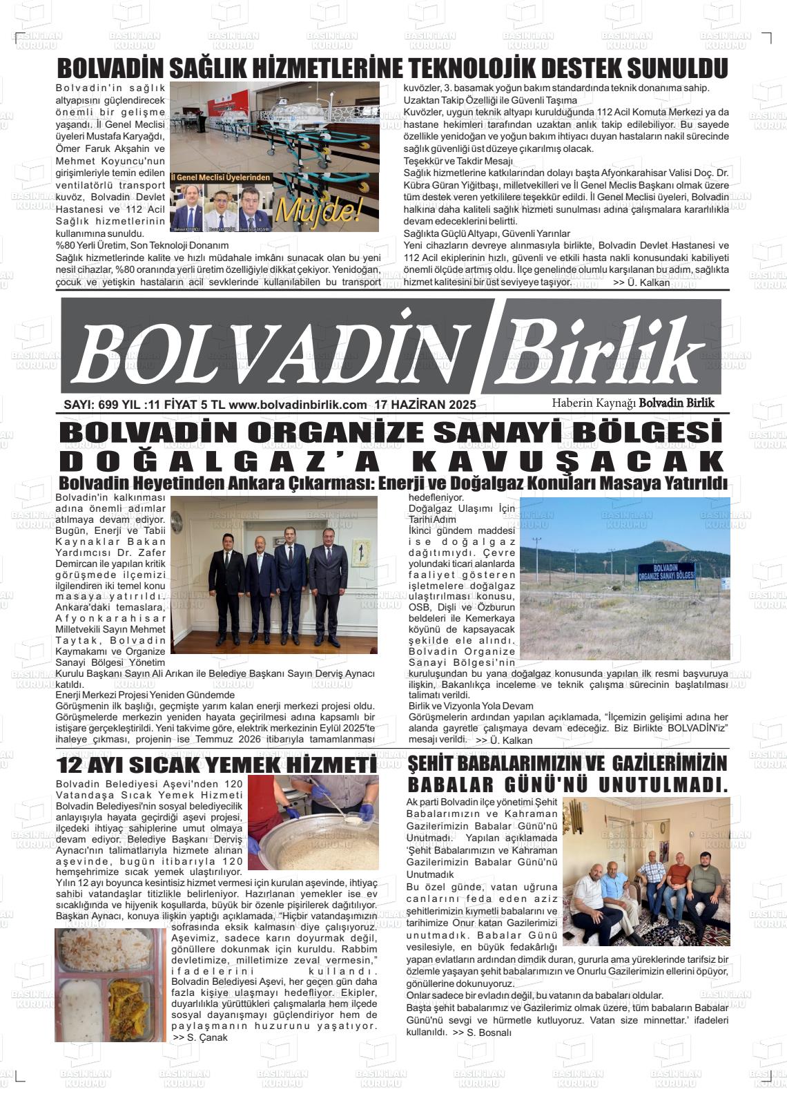 BOLVADİN BİRLİK Gazetesi