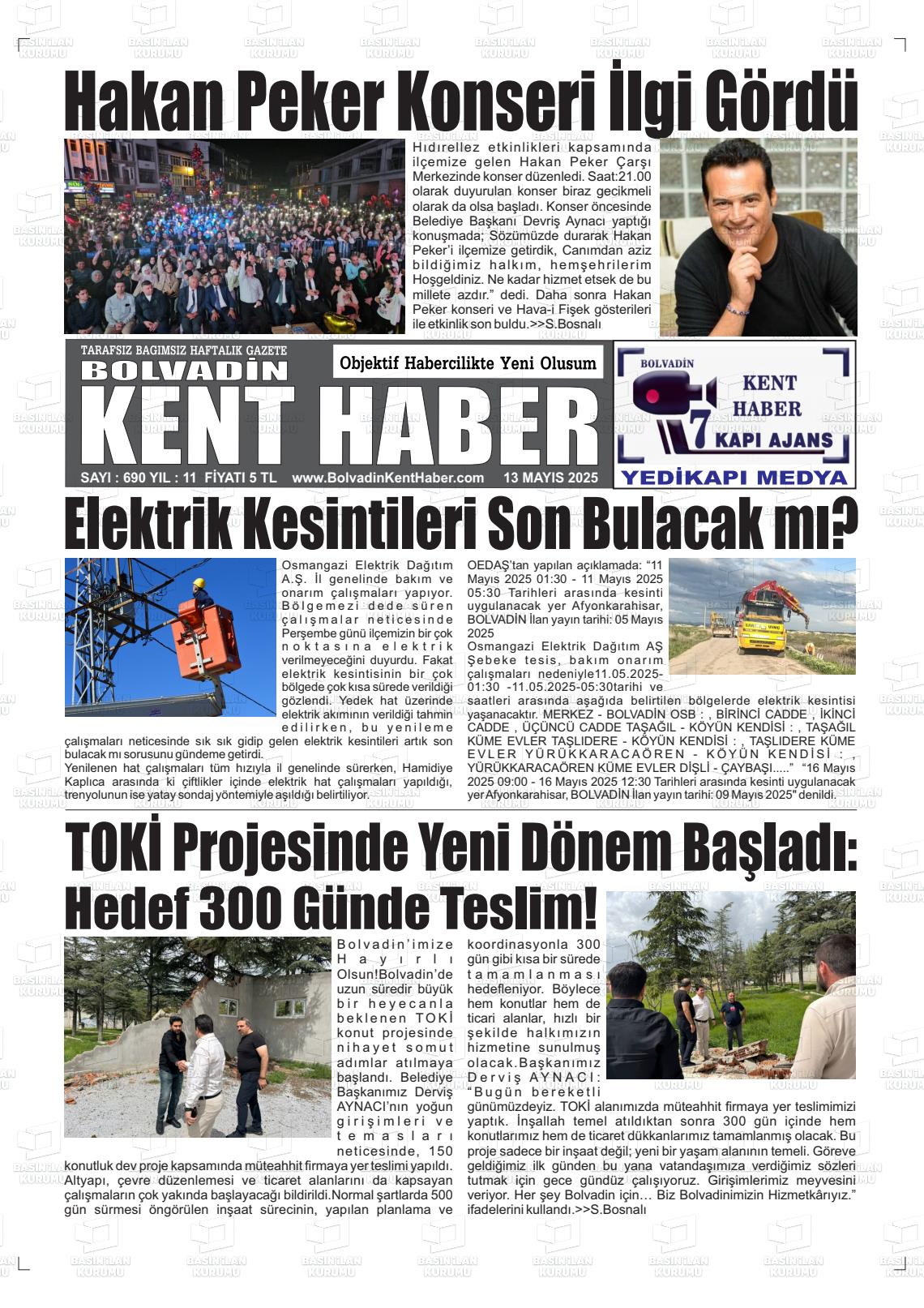 BOLVADİN KENT HABER Gazetesi