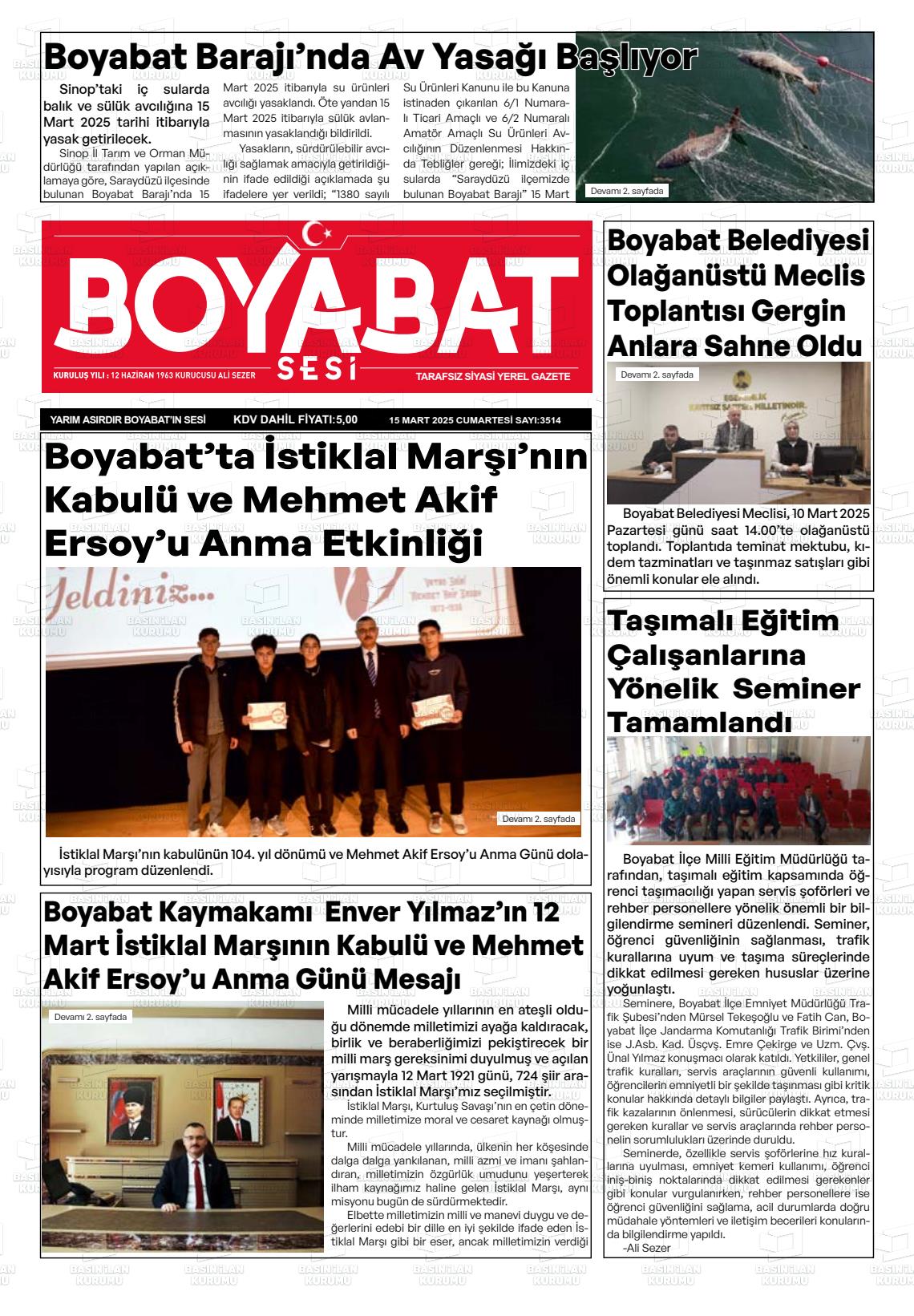 BOYABAT SESİ Gazetesi