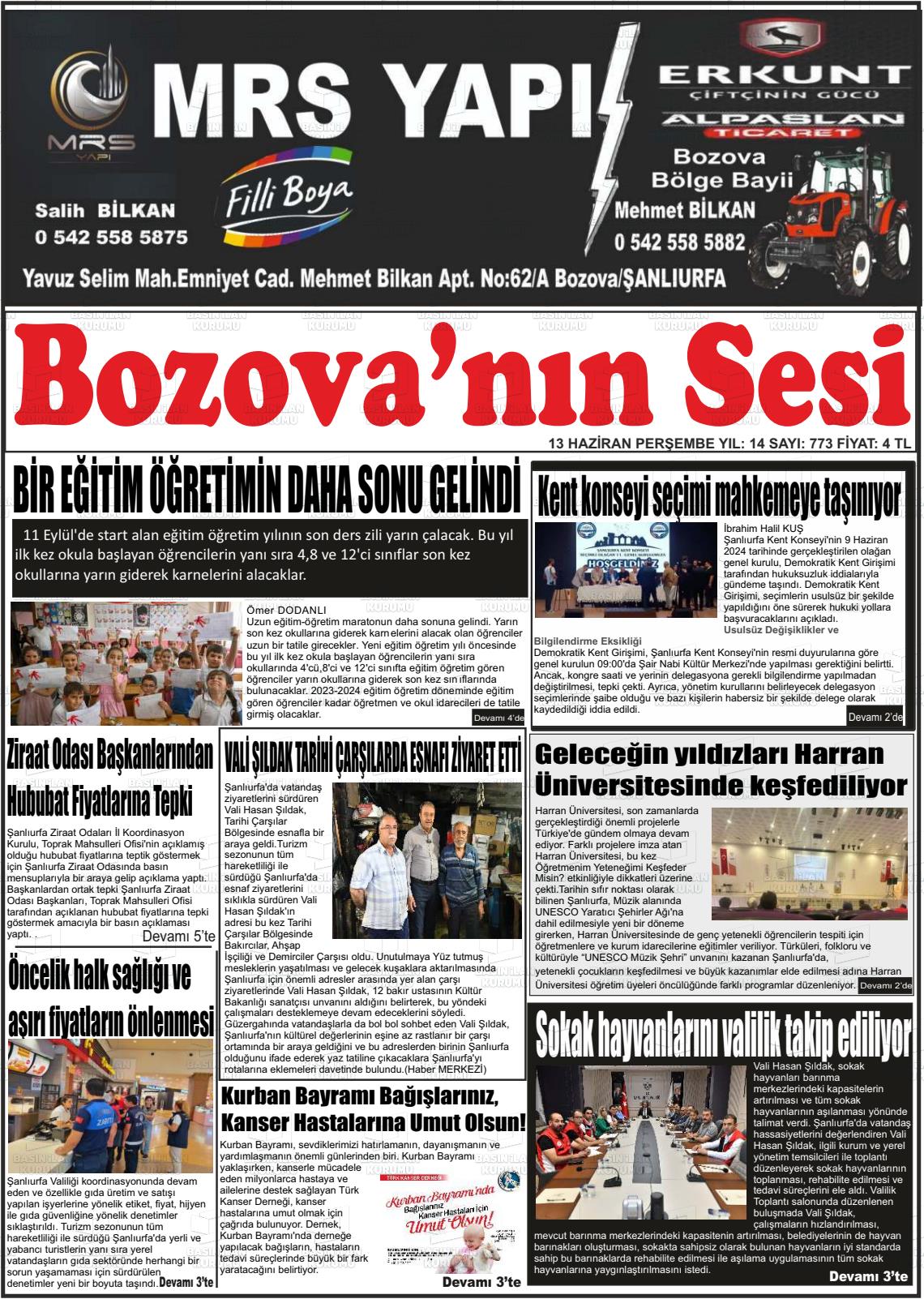 BOZOVA'NIN SESİ Gazetesi