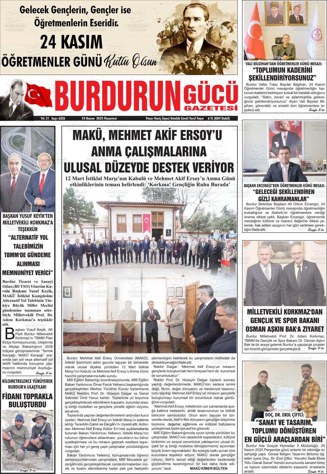 BURDURUN GÜCÜ Gazetesi