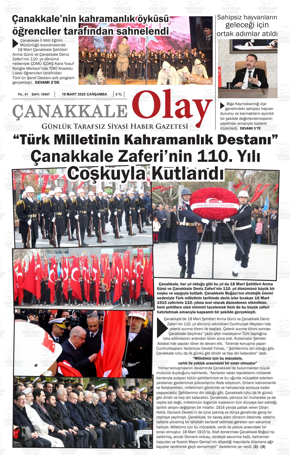 ÇANAKKALE OLAY Gazetesi