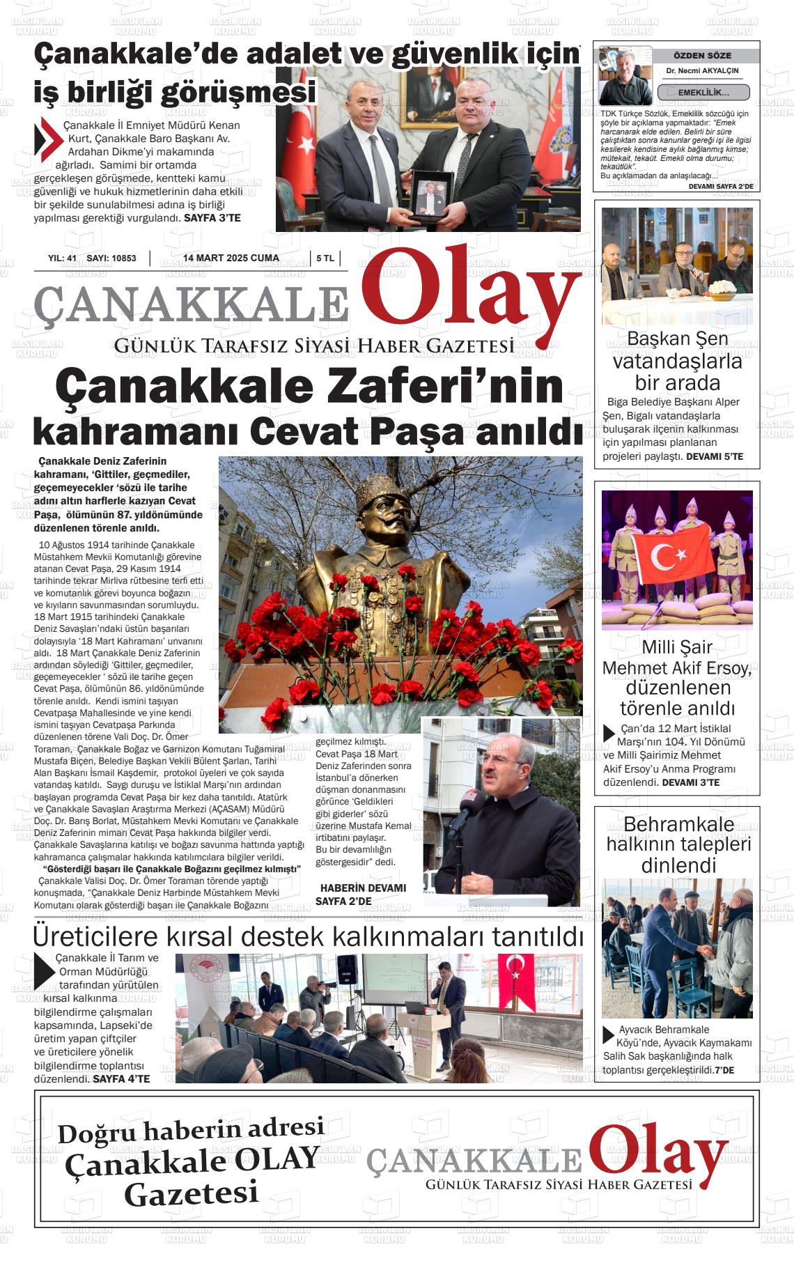 ÇANAKKALE OLAY Gazetesi