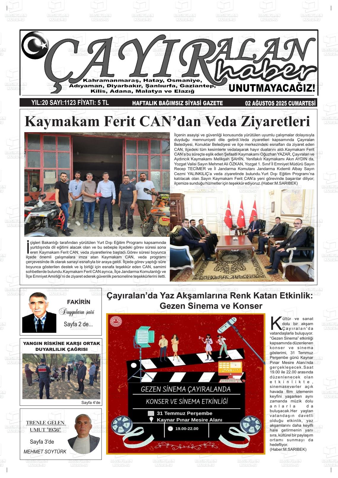 ÇAYIRALAN HABER Gazetesi