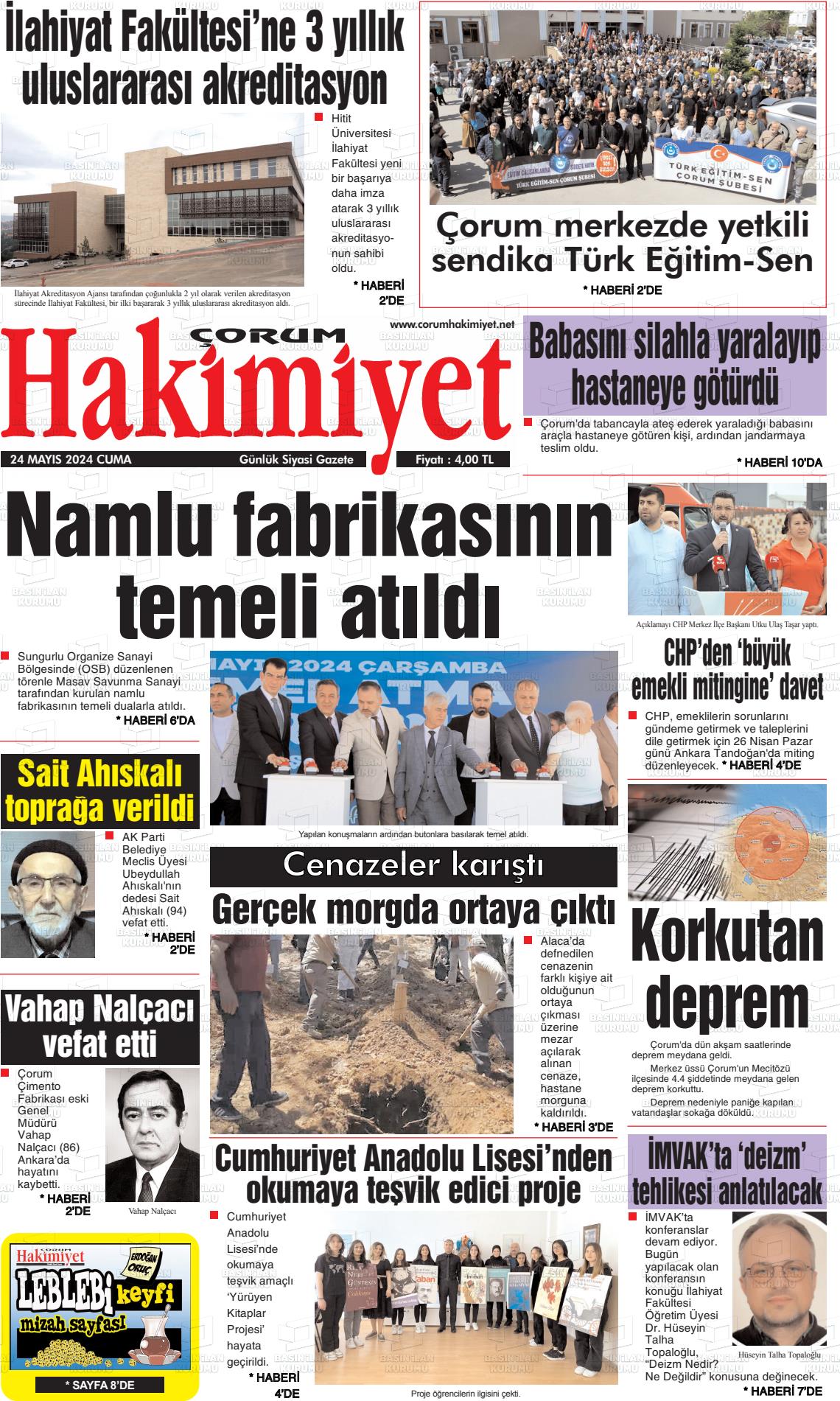 ÇORUM HAKİMİYET Gazetesi