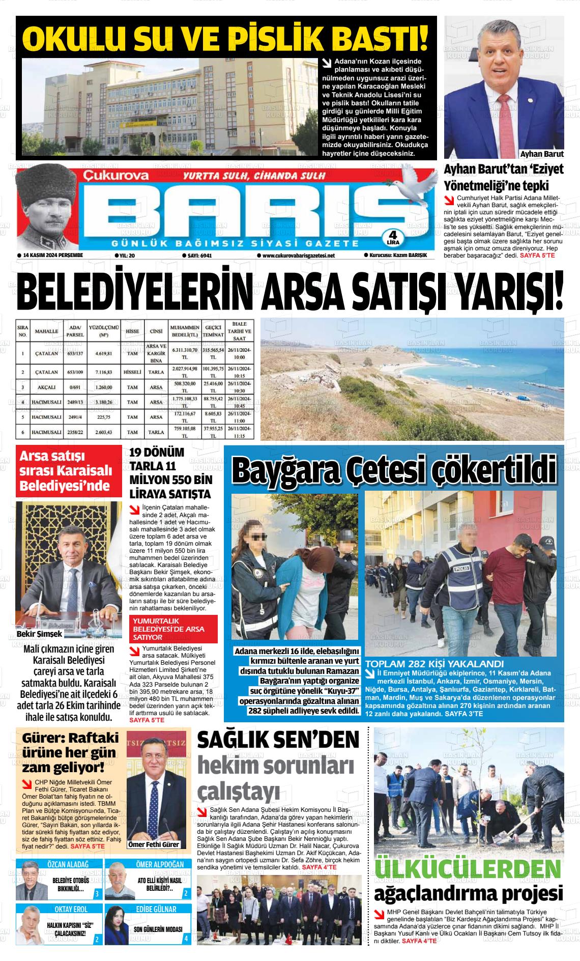 ÇUKUROVA BARIŞ Gazetesi