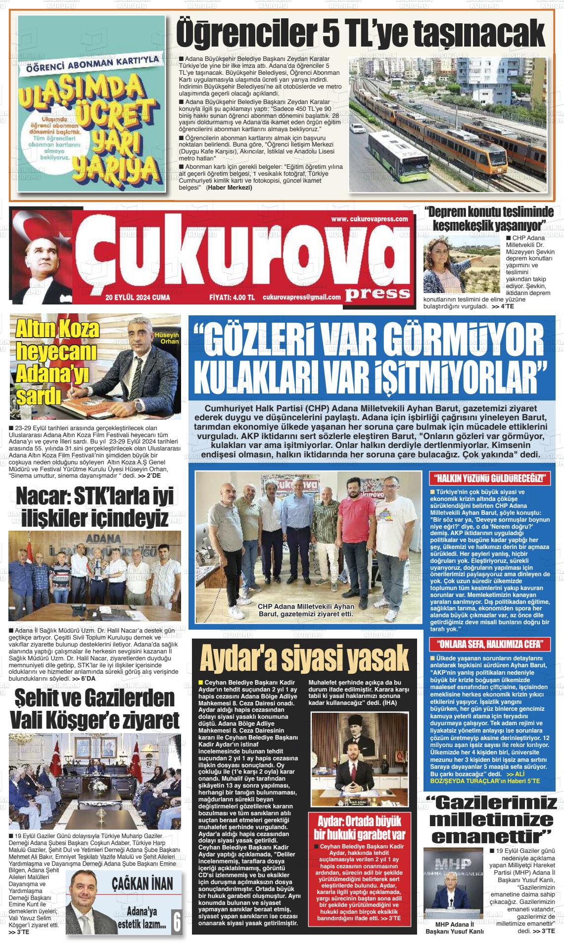 ÇUKUROVA PRESS Gazetesi