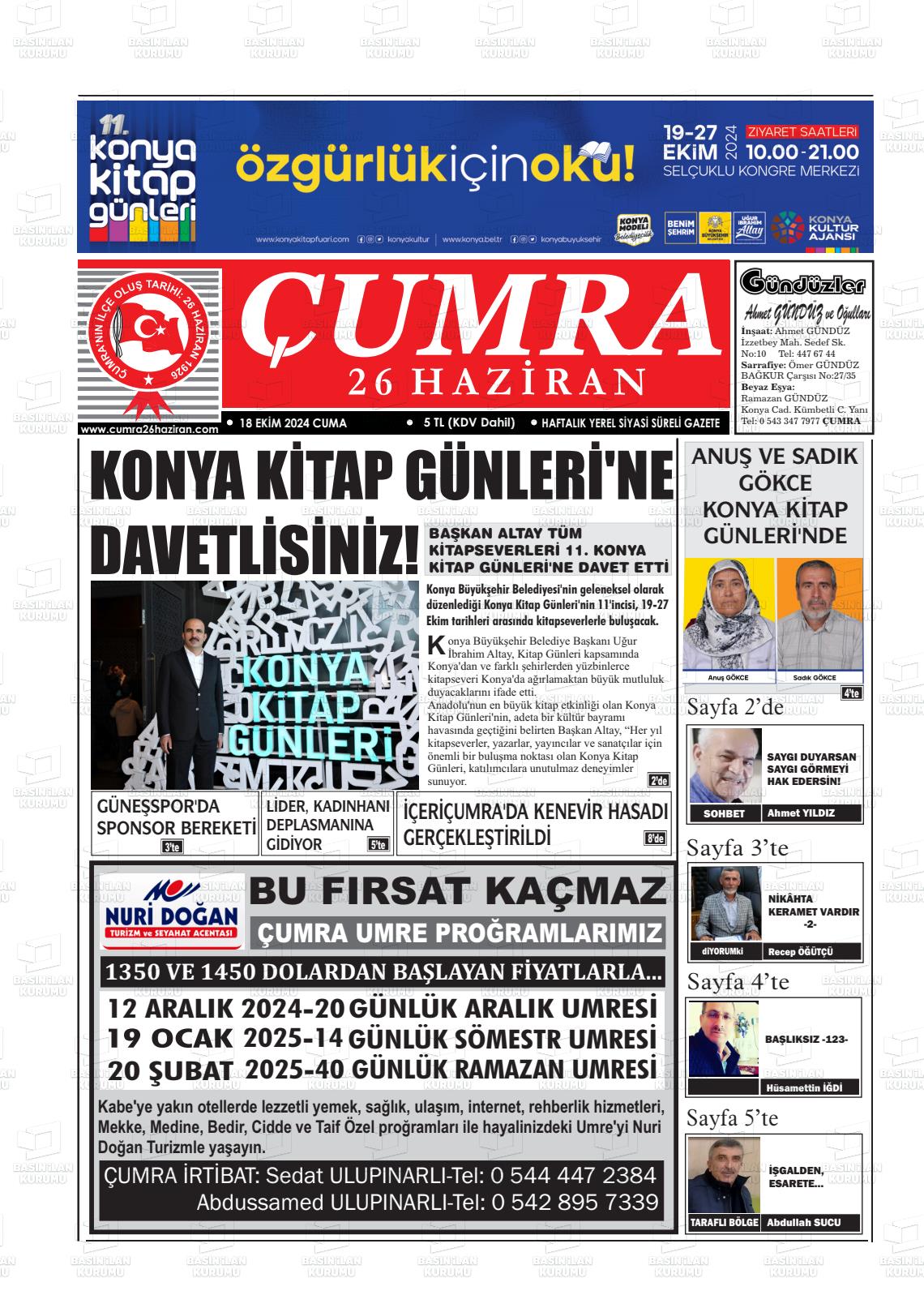 ÇUMRA 26 HAZİRAN Gazetesi