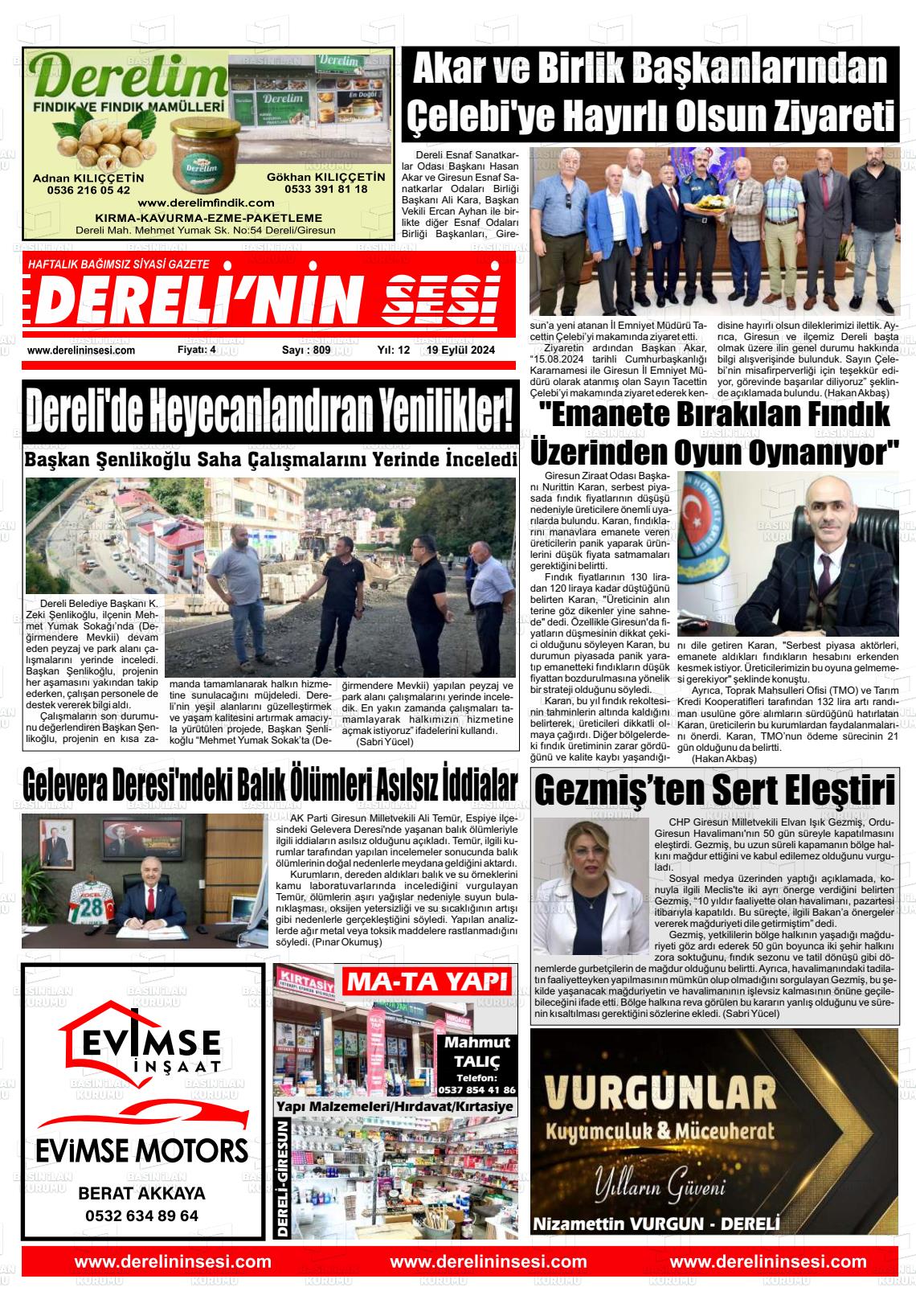 DERELİNİN SESİ Gazetesi