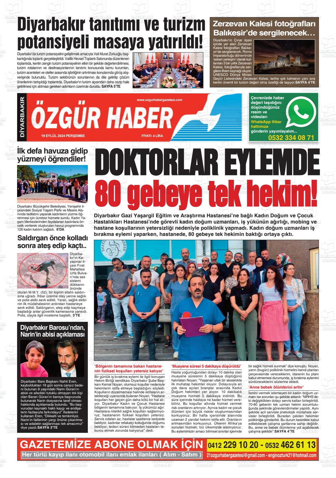 DİYARBAKIR ÖZGÜR HABER Gazetesi