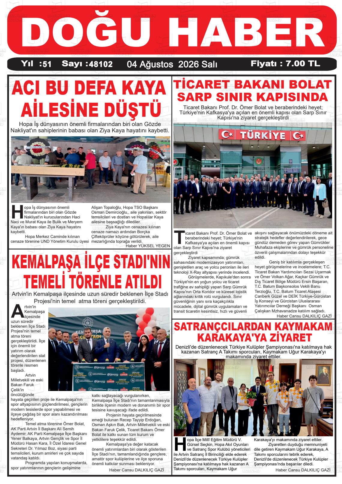 DOĞU HABER Gazetesi