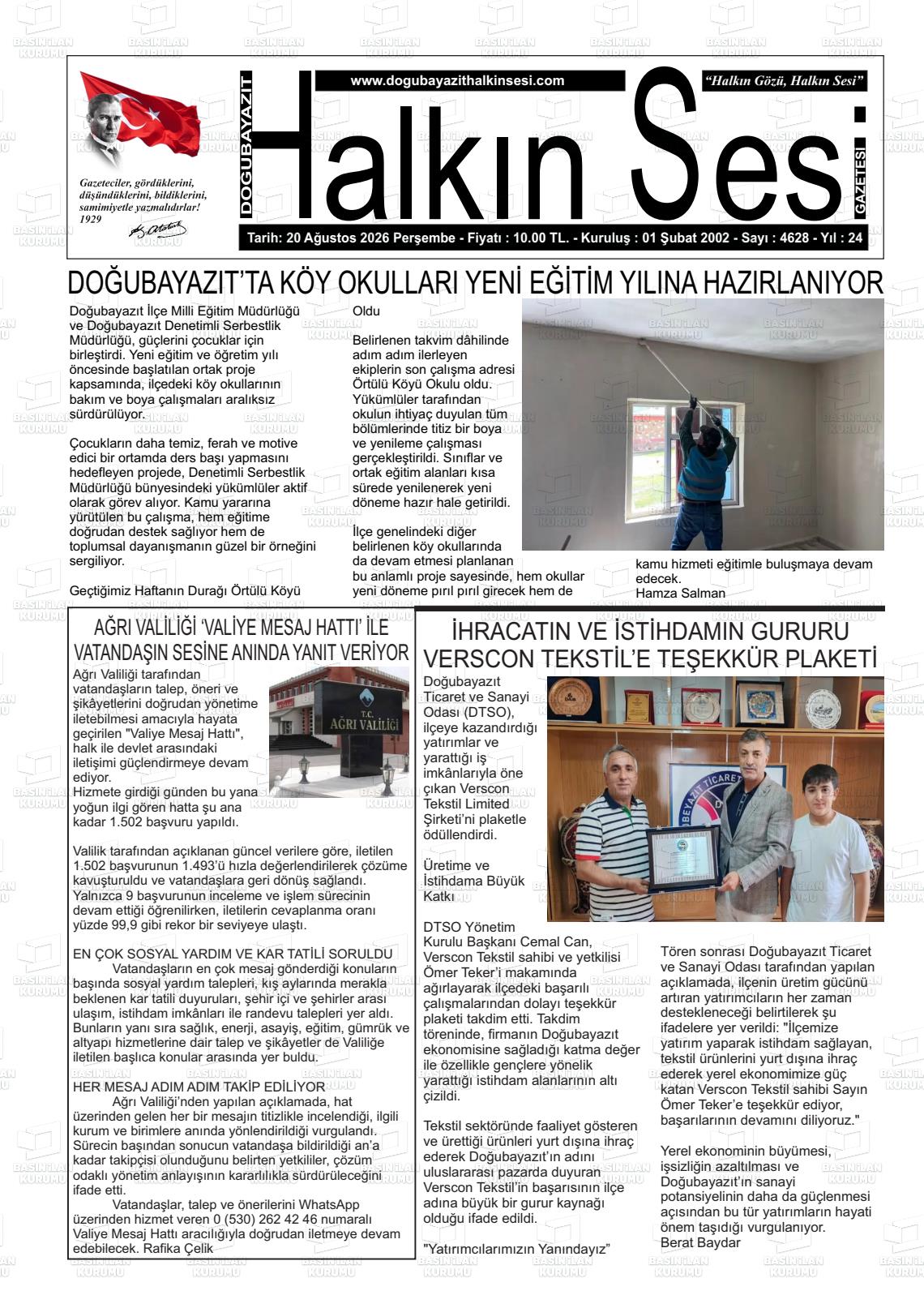 DOĞUBAYAZIT HALKIN SESİ Gazetesi