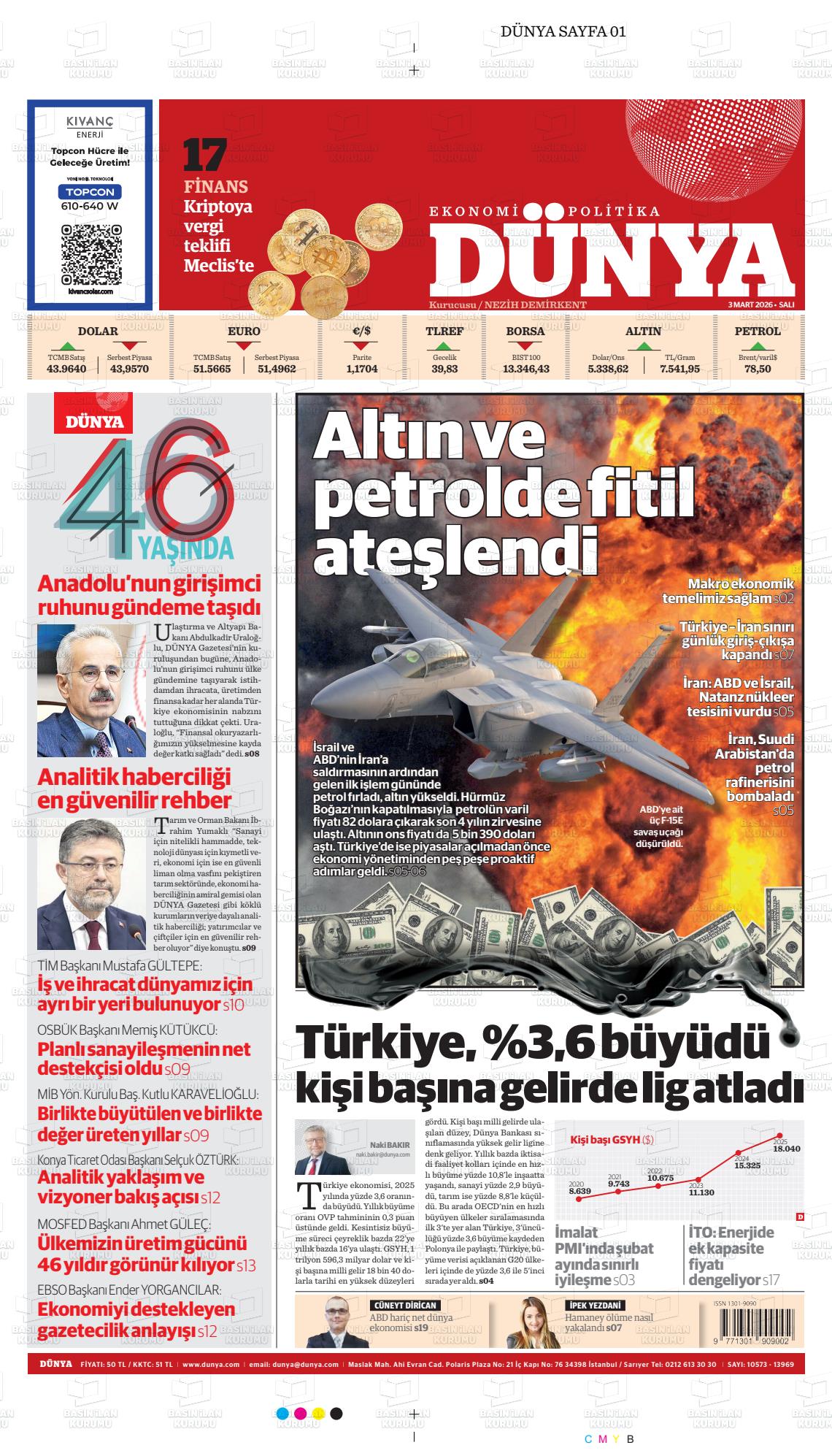 DÜNYA EKONOMİ-POLİTİKA Gazetesi