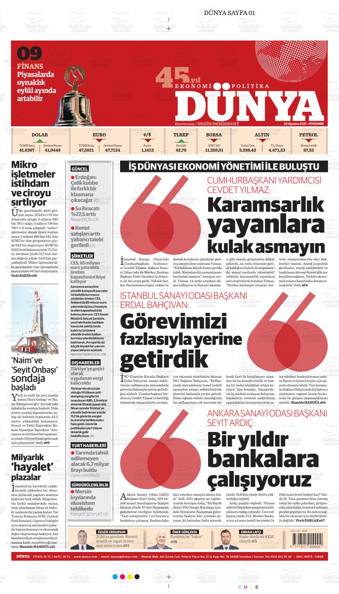 DÜNYA EKONOMİ-POLİTİKA Gazetesi