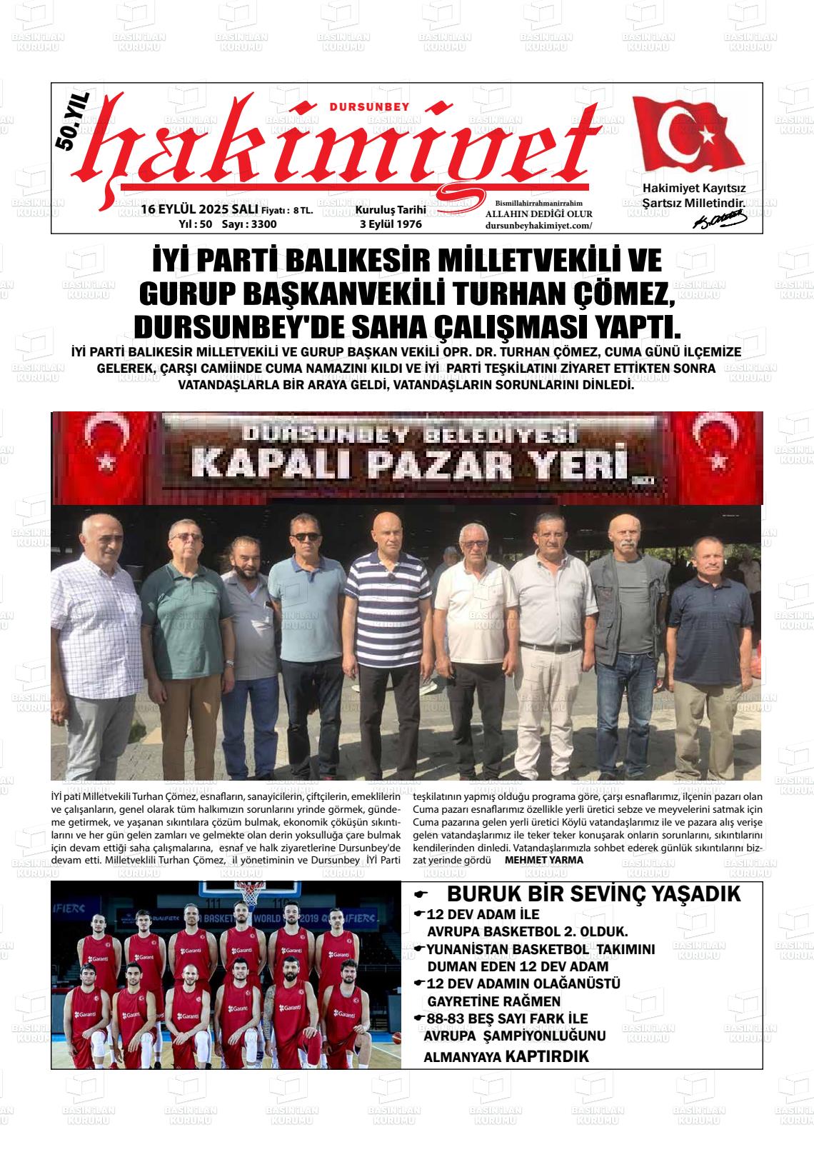 DURSUNBEY HAKİMİYET Gazetesi