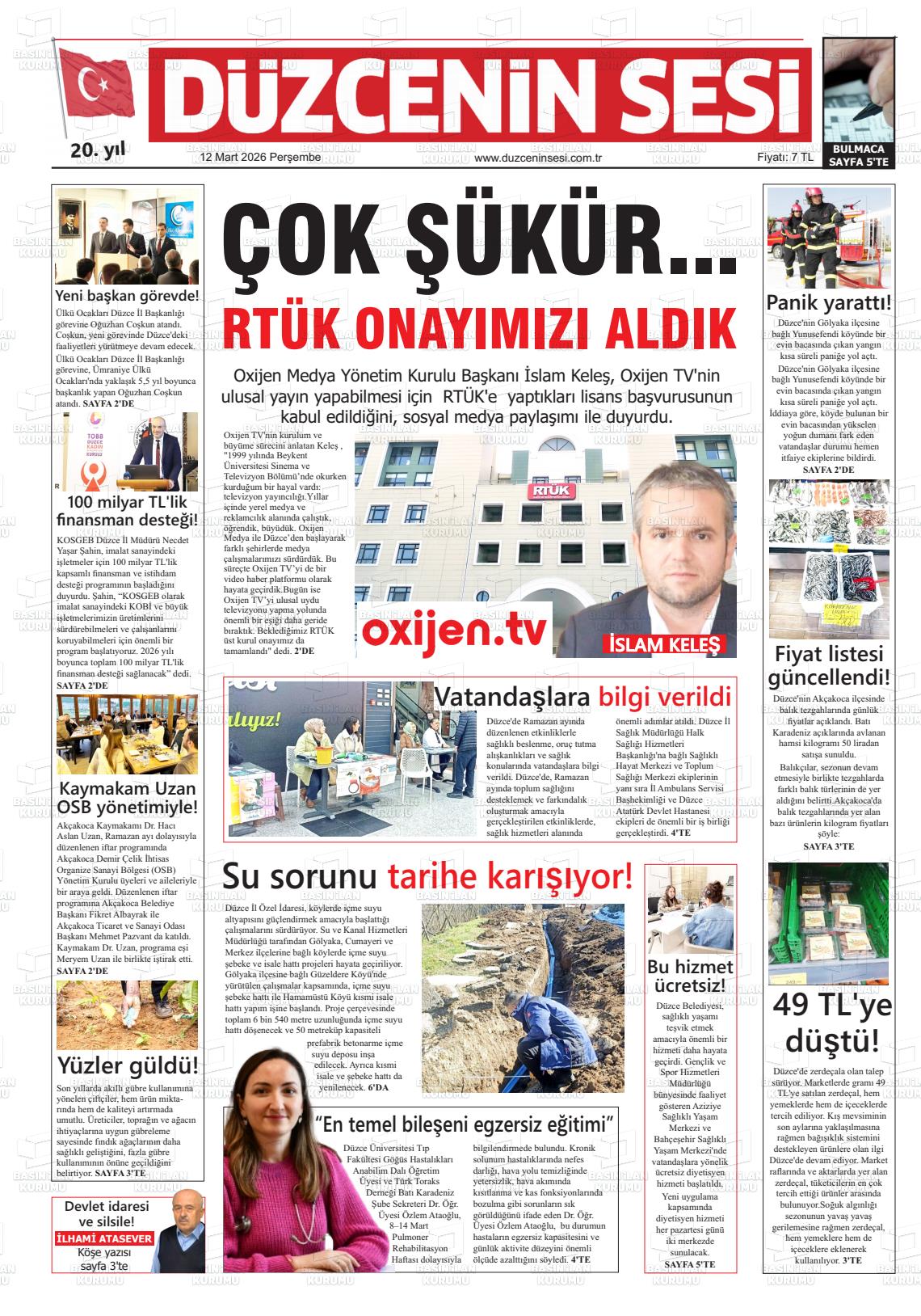 DÜZCENİN SESİ Gazetesi