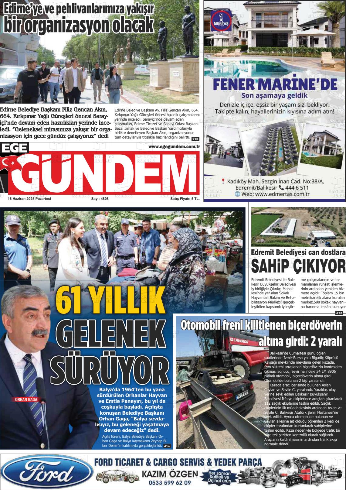 EGE GÜNDEM Gazetesi