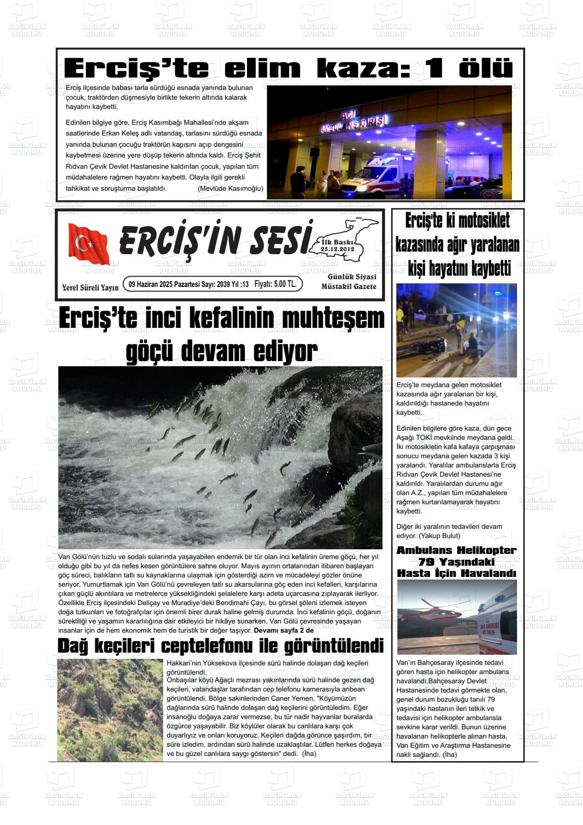 ERCİŞ'İN SESİ Gazetesi