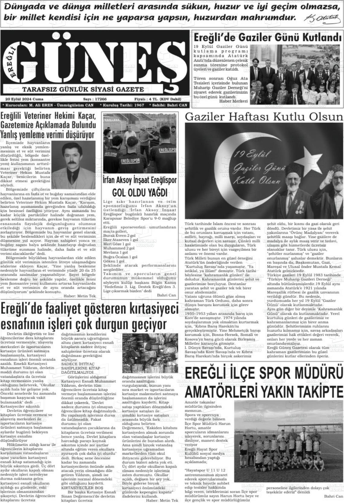 EREĞLİ GÜNEŞ Gazetesi