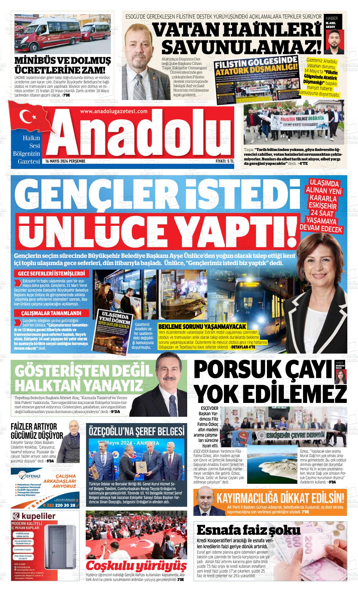 ESKİŞEHİR ANADOLU Gazetesi