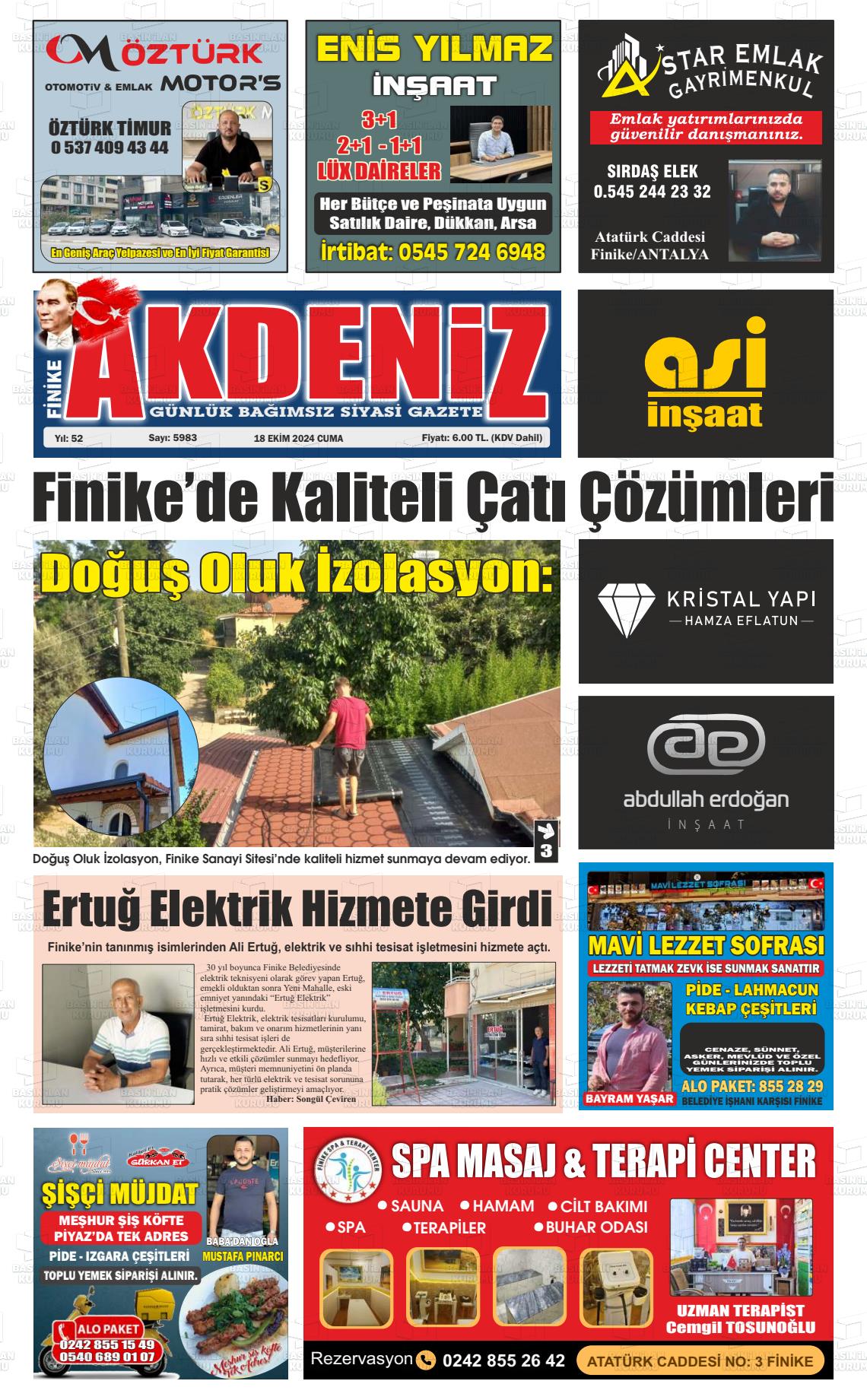 FİNİKE AKDENİZ Gazetesi