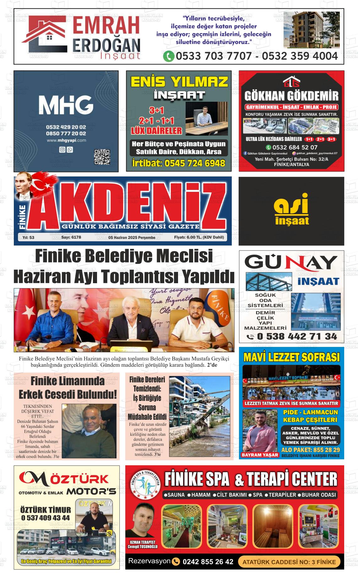 FİNİKE AKDENİZ Gazetesi