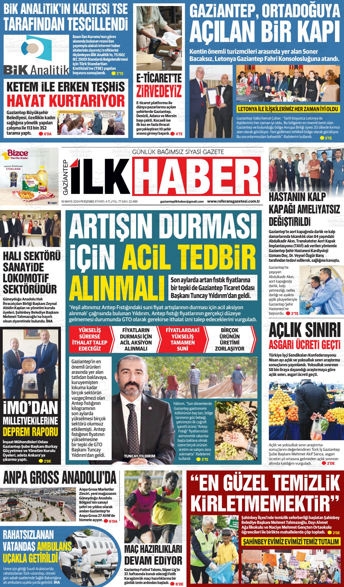 GAZİANTEP İLK HABER Gazetesi