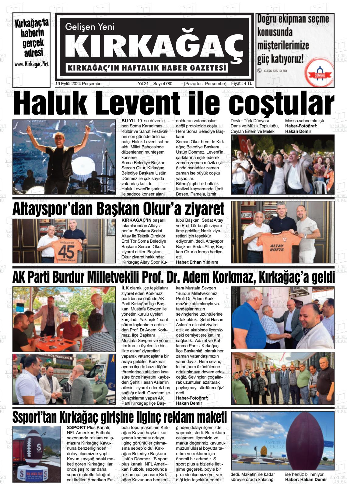 GELİŞEN YENİ KIRKAĞAÇ Gazetesi