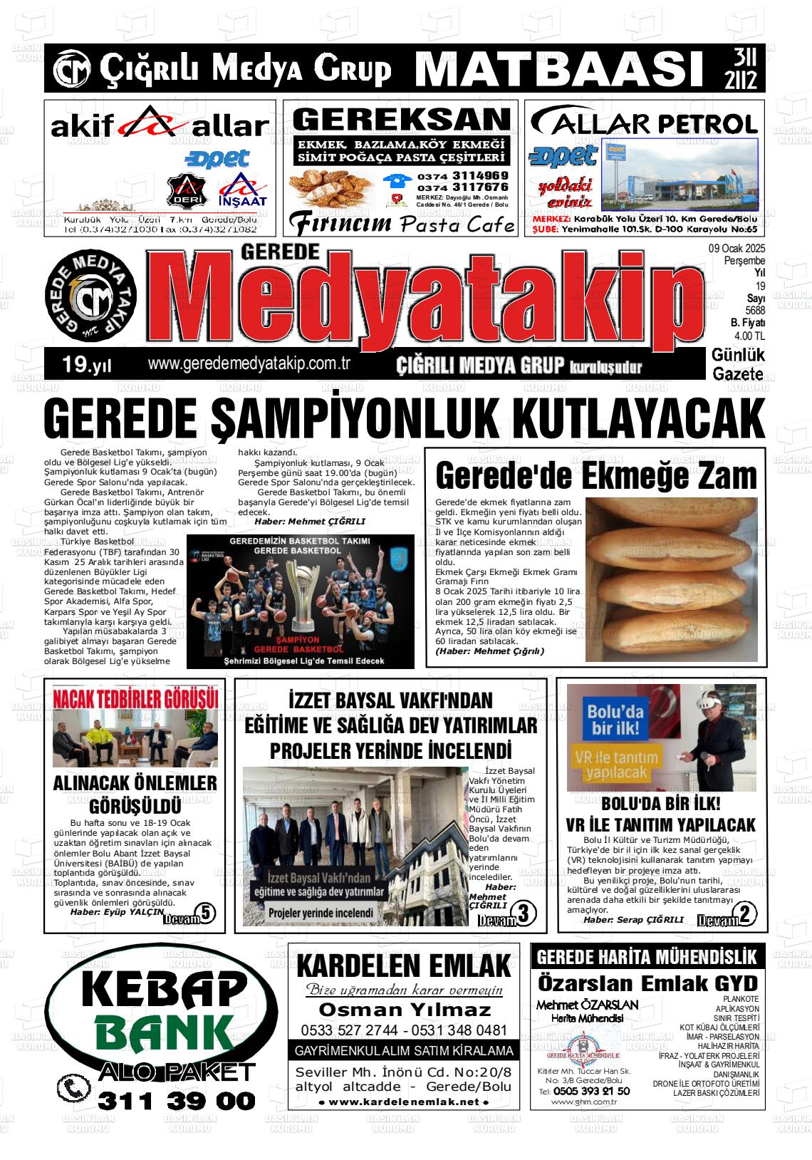 GEREDE MEDYA TAKİP Gazetesi