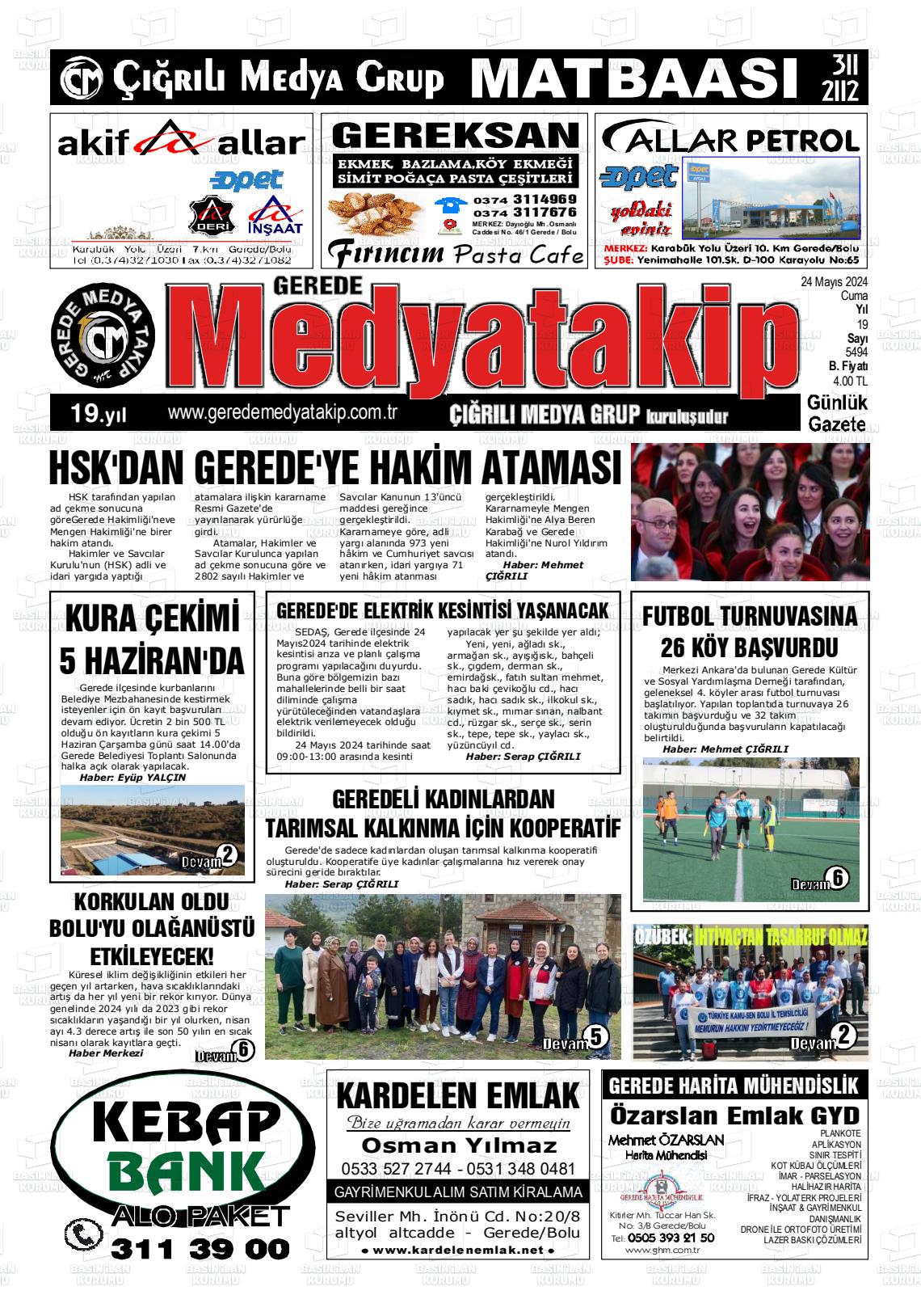 GEREDE MEDYA TAKİP Gazetesi