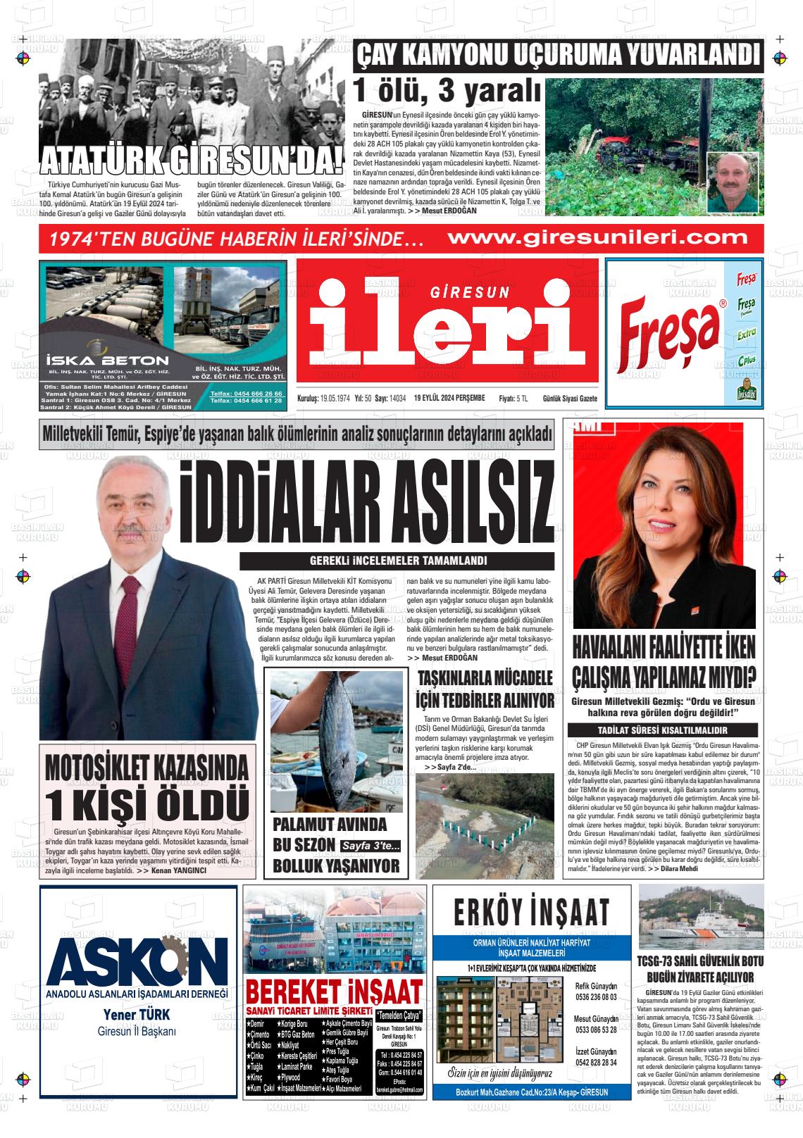 GİRESUN İLERİ Gazetesi